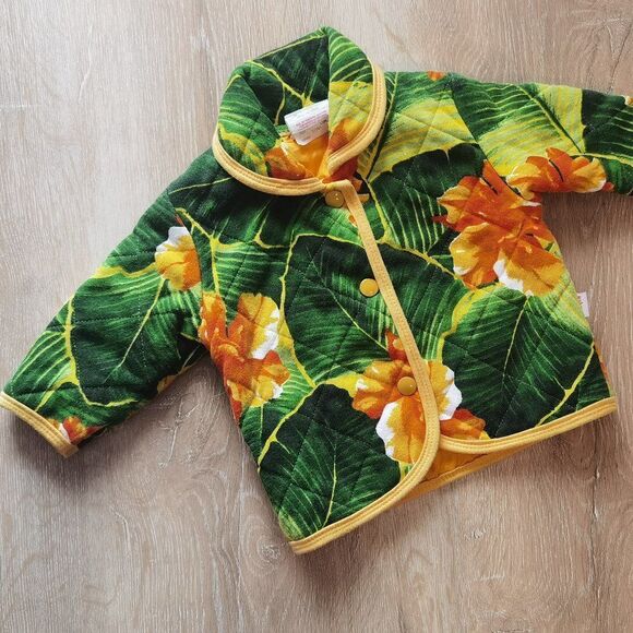 Vintage 60s Quilted Botanical Snap Jacket - Picture 1 of 4